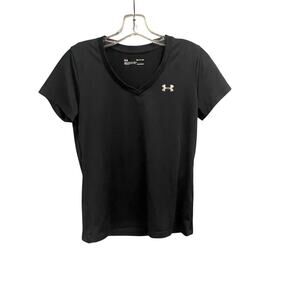 Under Armour Black Short Sleeve V-Neck Tee  Size Small Athletic Gym Athleisure